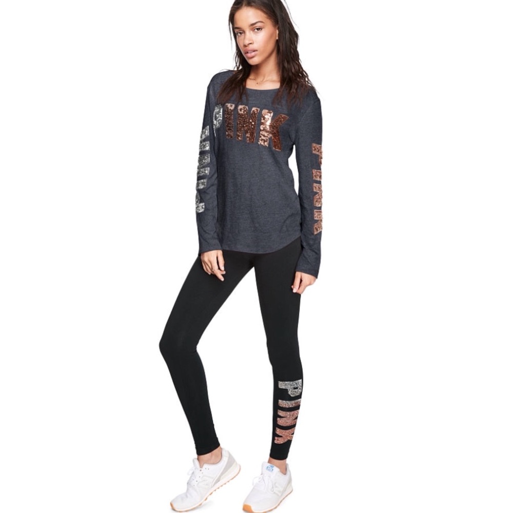 •Victoria’s Secret PINK• Bling ombré football Tee - Picture 4 of 4